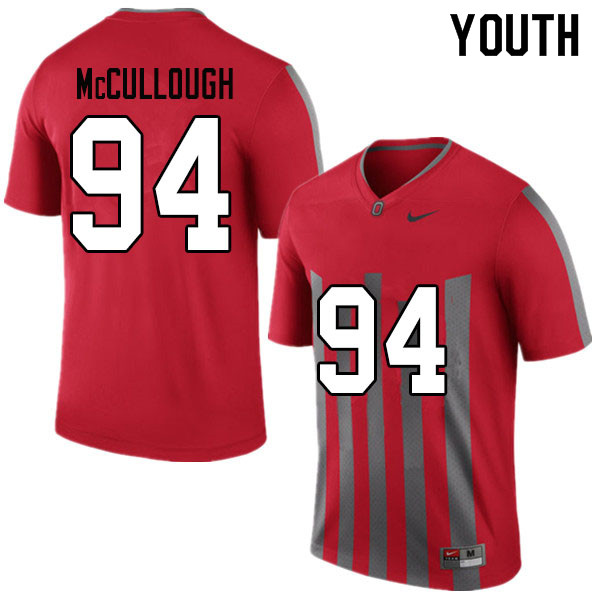 Ohio State Buckeyes Roen McCullough Youth #94 Throwback Authentic Stitched College Football Jersey